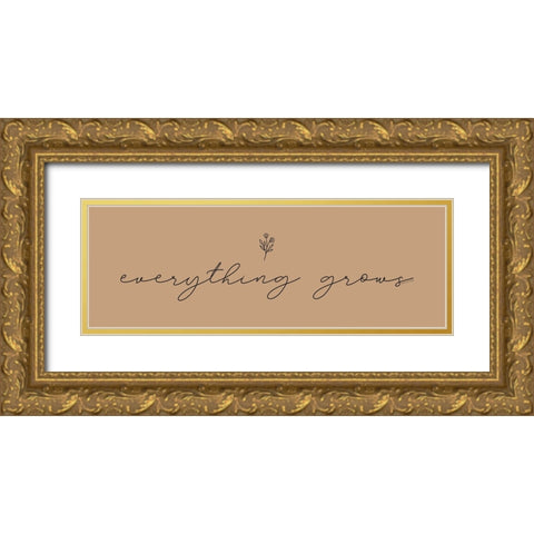 Everything Grows Gold Ornate Wood Framed Art Print with Double Matting by Lady Louise Designs