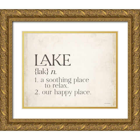 Lake Definition Gold Ornate Wood Framed Art Print with Double Matting by Lady Louise Designs