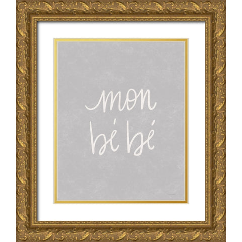 Mon Be Be Gold Ornate Wood Framed Art Print with Double Matting by Lady Louise Designs
