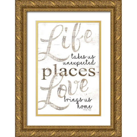Live and Love Gold Ornate Wood Framed Art Print with Double Matting by Jacobs, Cindy