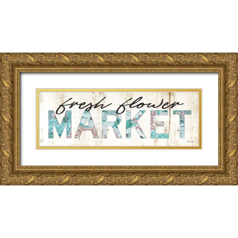 Fresh Flower Market Gold Ornate Wood Framed Art Print with Double Matting by Jacobs, Cindy