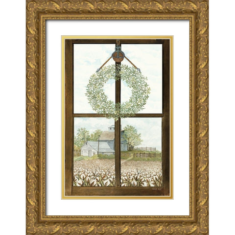 Window View I Gold Ornate Wood Framed Art Print with Double Matting by Jacobs, Cindy