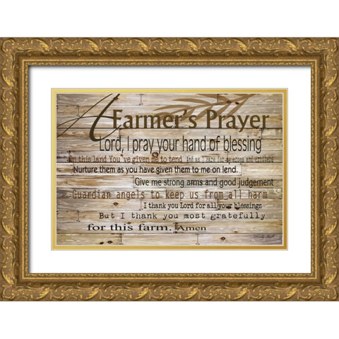 A Farmers Prayer Gold Ornate Wood Framed Art Print with Double Matting by Jacobs, Cindy