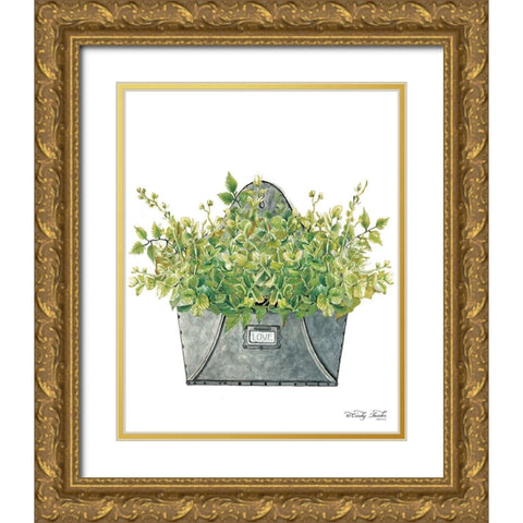 Love Wall Box  Gold Ornate Wood Framed Art Print with Double Matting by Jacobs, Cindy