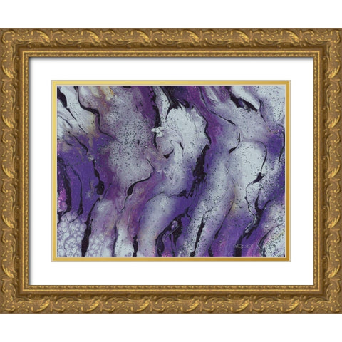 Abstract in Purple III Gold Ornate Wood Framed Art Print with Double Matting by Jacobs, Cindy
