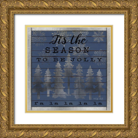 Tis the Season Gold Ornate Wood Framed Art Print with Double Matting by Jacobs, Cindy