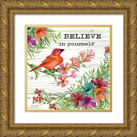 Believe in Yourself Gold Ornate Wood Framed Art Print with Double Matting by Jacobs, Cindy