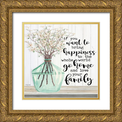 Spring - Love Your Family Gold Ornate Wood Framed Art Print with Double Matting by Jacobs, Cindy