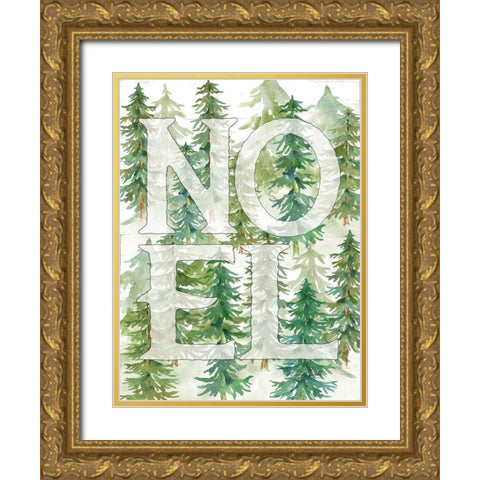 Noel Gold Ornate Wood Framed Art Print with Double Matting by Jacobs, Cindy