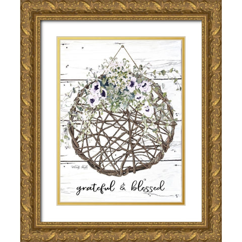 Grateful and Blessed Gold Ornate Wood Framed Art Print with Double Matting by Jacobs, Cindy