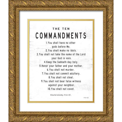 The Ten Commandments Gold Ornate Wood Framed Art Print with Double Matting by Jacobs, Cindy