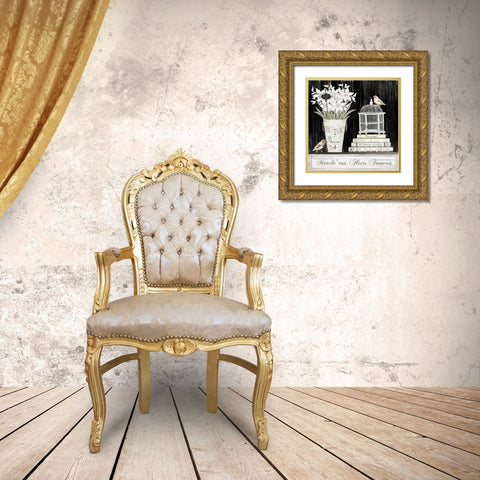 Amaryllis Still Life Gold Ornate Wood Framed Art Print with Double Matting by Jacobs, Cindy