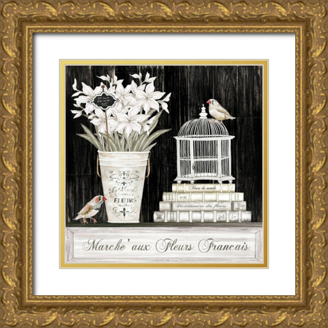Amaryllis Still Life Gold Ornate Wood Framed Art Print with Double Matting by Jacobs, Cindy