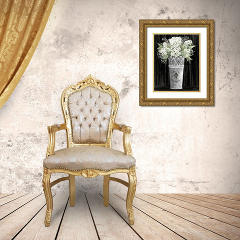 Punched Tin Floral I    Gold Ornate Wood Framed Art Print with Double Matting by Jacobs, Cindy