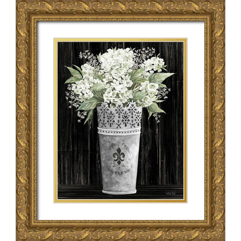 Punched Tin Floral I    Gold Ornate Wood Framed Art Print with Double Matting by Jacobs, Cindy