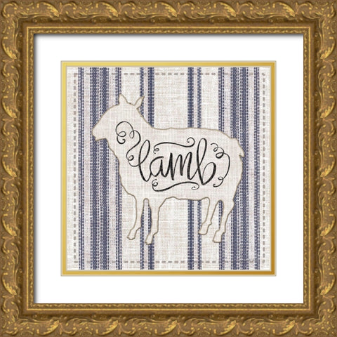 Lamb     Gold Ornate Wood Framed Art Print with Double Matting by Jacobs, Cindy