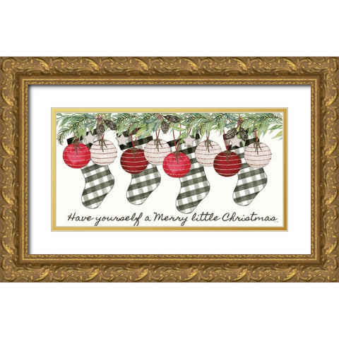 Have Yourself Ornaments Gold Ornate Wood Framed Art Print with Double Matting by Jacobs, Cindy