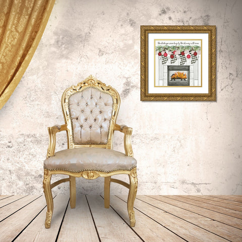 The Stockings Were Hung Gold Ornate Wood Framed Art Print with Double Matting by Jacobs, Cindy