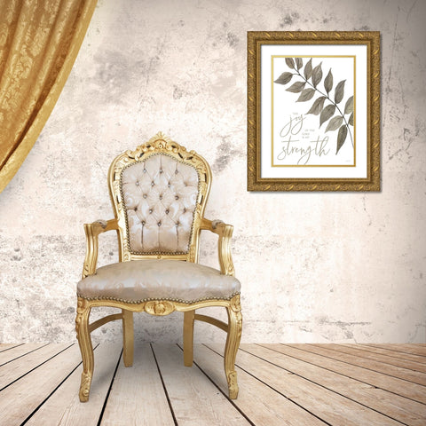 The Joy of the Lord is My Strength Gold Ornate Wood Framed Art Print with Double Matting by Jacobs, Cindy