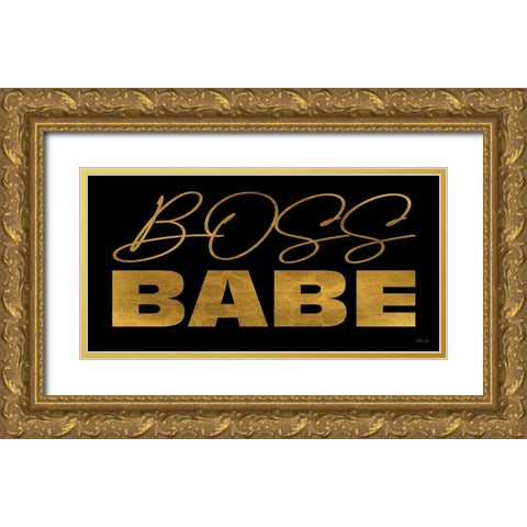 Boss Babe Gold Ornate Wood Framed Art Print with Double Matting by Jacobs, Cindy