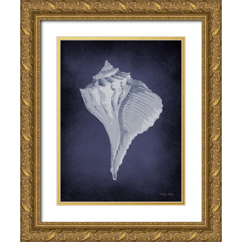 Blue Seashell II      Gold Ornate Wood Framed Art Print with Double Matting by Jacobs, Cindy
