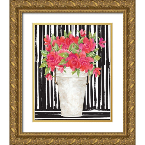 Fuchsias II Gold Ornate Wood Framed Art Print with Double Matting by Jacobs, Cindy