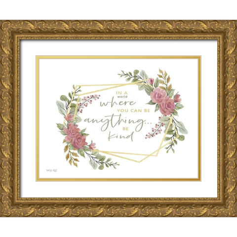 Be Kind Gold Ornate Wood Framed Art Print with Double Matting by Jacobs, Cindy