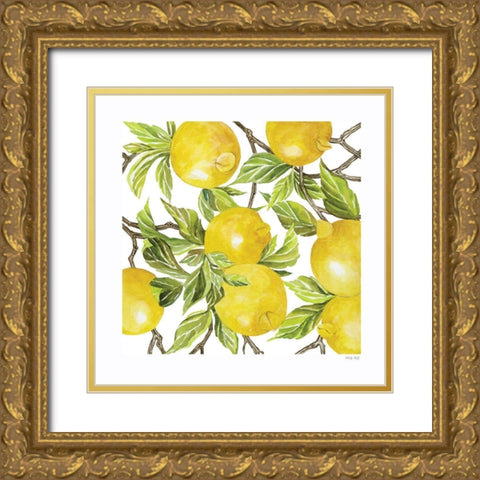 Lemon Square  Gold Ornate Wood Framed Art Print with Double Matting by Jacobs, Cindy