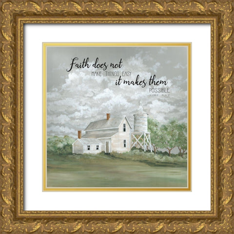 Faith Makes Things Possible   Gold Ornate Wood Framed Art Print with Double Matting by Jacobs, Cindy