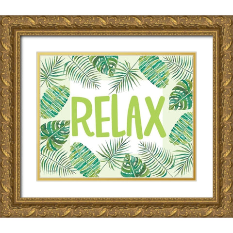 Relax   Gold Ornate Wood Framed Art Print with Double Matting by Jacobs, Cindy