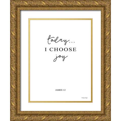 I Choose Joy Gold Ornate Wood Framed Art Print with Double Matting by Jacobs, Cindy