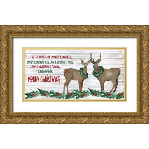 It is December Gold Ornate Wood Framed Art Print with Double Matting by Jacobs, Cindy