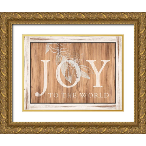 Joy Gold Ornate Wood Framed Art Print with Double Matting by Jacobs, Cindy