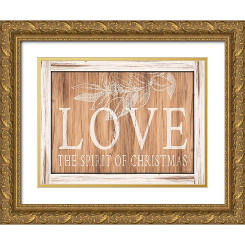 Love Gold Ornate Wood Framed Art Print with Double Matting by Jacobs, Cindy