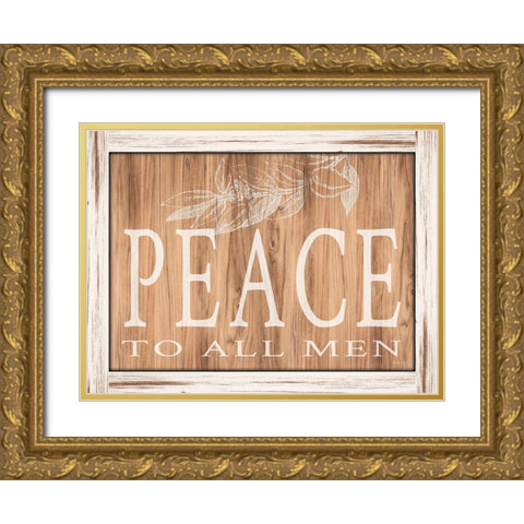 Peace Gold Ornate Wood Framed Art Print with Double Matting by Jacobs, Cindy