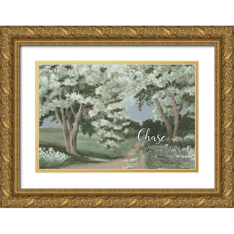 Chase Your Dreams Gold Ornate Wood Framed Art Print with Double Matting by Jacobs, Cindy