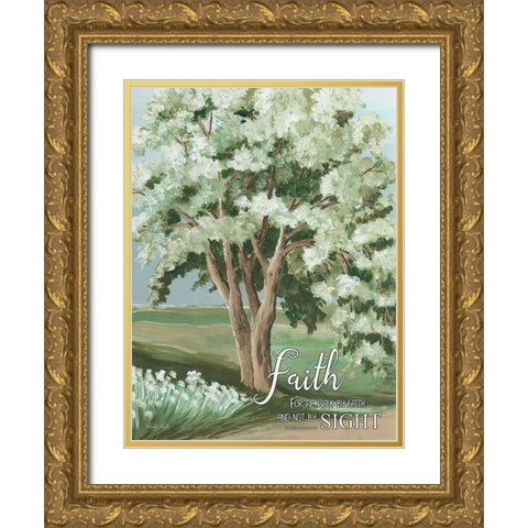 Walk by Faith Gold Ornate Wood Framed Art Print with Double Matting by Jacobs, Cindy