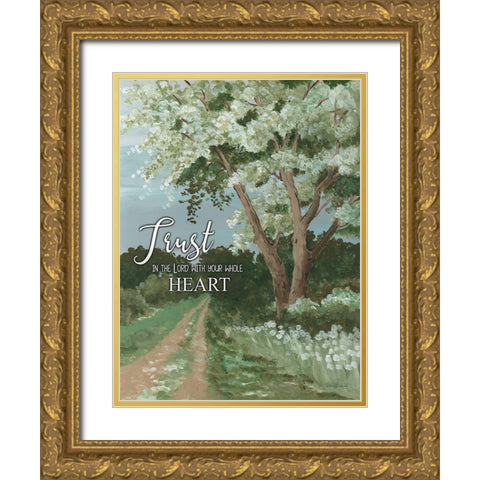 Trust the Lord Gold Ornate Wood Framed Art Print with Double Matting by Jacobs, Cindy