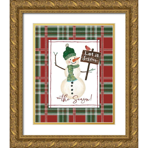 Tis the Season Gold Ornate Wood Framed Art Print with Double Matting by Jacobs, Cindy