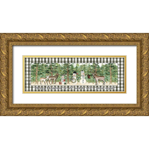 Merry Christmas to All Gold Ornate Wood Framed Art Print with Double Matting by Jacobs, Cindy