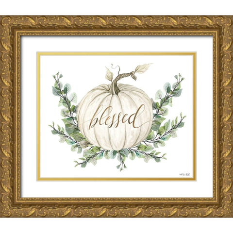 Blessed Pumpkins Gold Ornate Wood Framed Art Print with Double Matting by Jacobs, Cindy