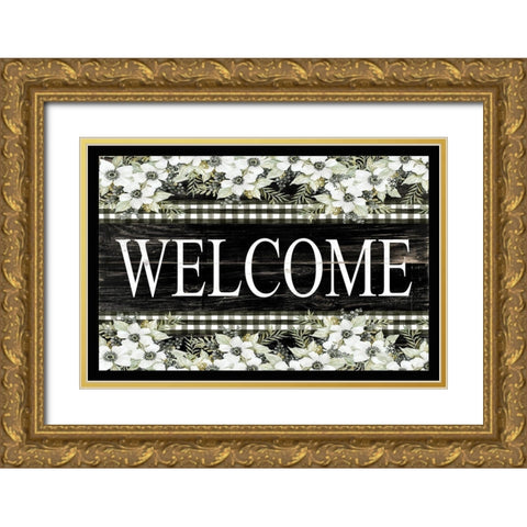 Welcome Gold Ornate Wood Framed Art Print with Double Matting by Jacobs, Cindy