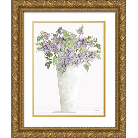 Lilacs I Gold Ornate Wood Framed Art Print with Double Matting by Jacobs, Cindy