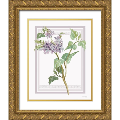 Lilacs V Gold Ornate Wood Framed Art Print with Double Matting by Jacobs, Cindy