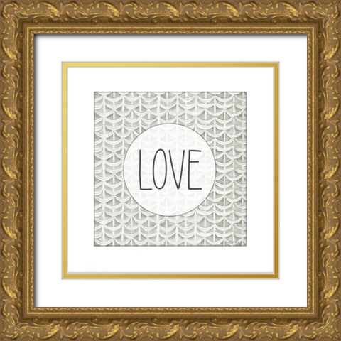 Love Gold Ornate Wood Framed Art Print with Double Matting by Jacobs, Cindy