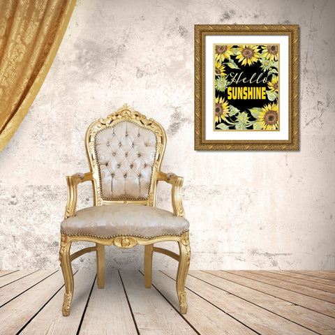 Hello Sunshine Gold Ornate Wood Framed Art Print with Double Matting by Jacobs, Cindy