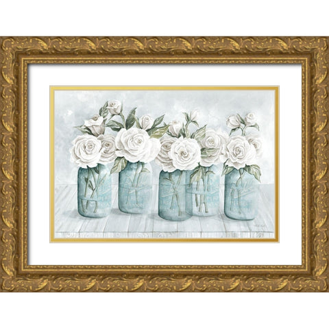 Floral Parade   Gold Ornate Wood Framed Art Print with Double Matting by Jacobs, Cindy