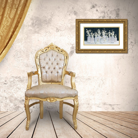 Spring Blooms in a Row Gold Ornate Wood Framed Art Print with Double Matting by Jacobs, Cindy