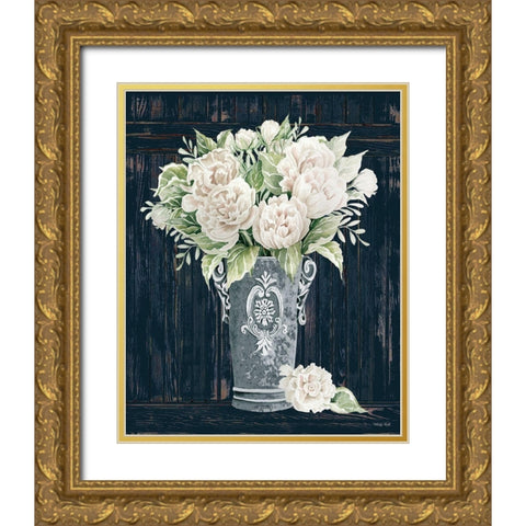 Perfect Peonies Gold Ornate Wood Framed Art Print with Double Matting by Jacobs, Cindy