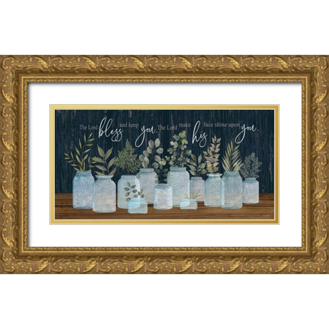 The Lord Bless You Gold Ornate Wood Framed Art Print with Double Matting by Jacobs, Cindy